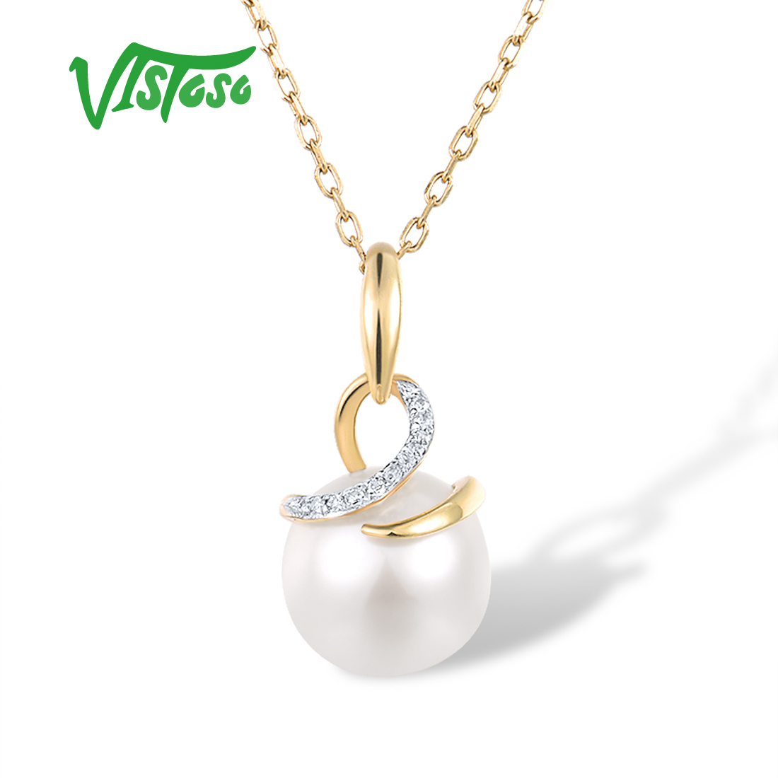 Pearl Trim Chain - VISTOSO Echtem 9K 375 Gelb Gold