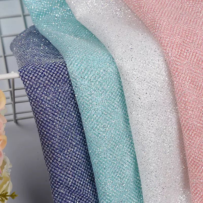 Crystal Mesh Fabric - Glitzer-Pailletten-Netzstoff für DIY-Näharbeiten, handgefertigte Hochzeitskleider, Dekoration,