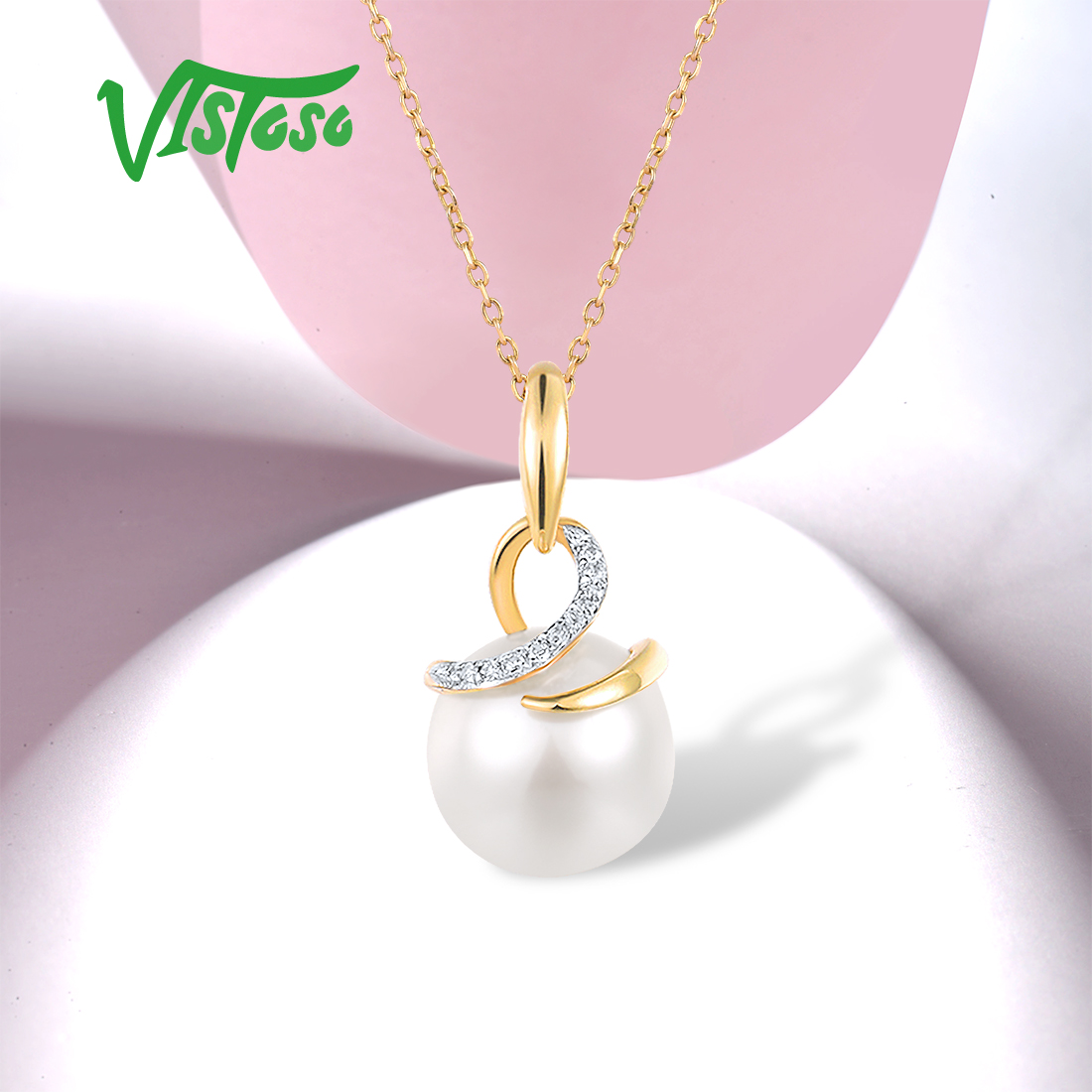 VISTOSO Echtem 9K 375 Gelb Gol – Pearl Trim Chain Bewertung und Preis